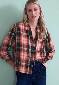 Geruite overhemdblouse