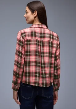 Geruite overhemdblouse