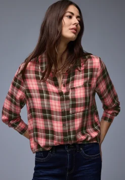 Geruite overhemdblouse