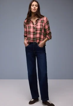 Geruite overhemdblouse