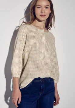 Geruite seersucker blouse