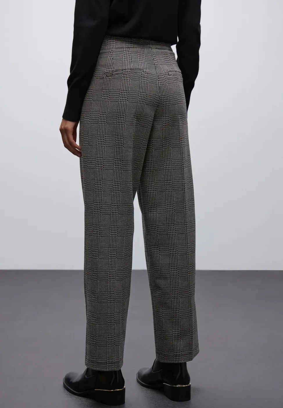 Geruite straight legs broek