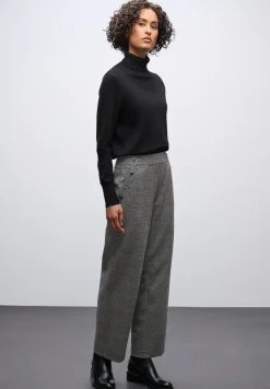 Geruite straight legs broek