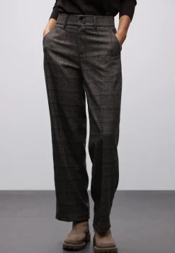 Geruite straight legs broek