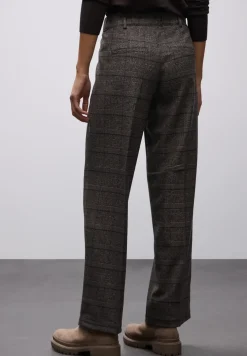 Geruite straight legs broek