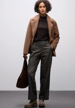 Geruite straight legs broek