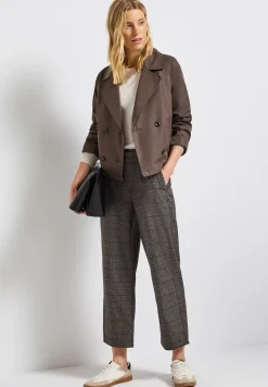 Geruite straight legs broek