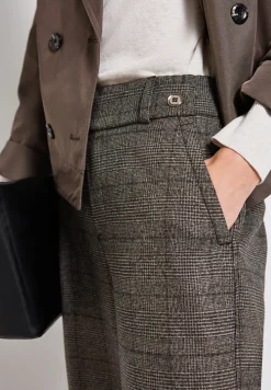 Geruite straight legs broek