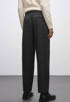 Geruite straight legs broek