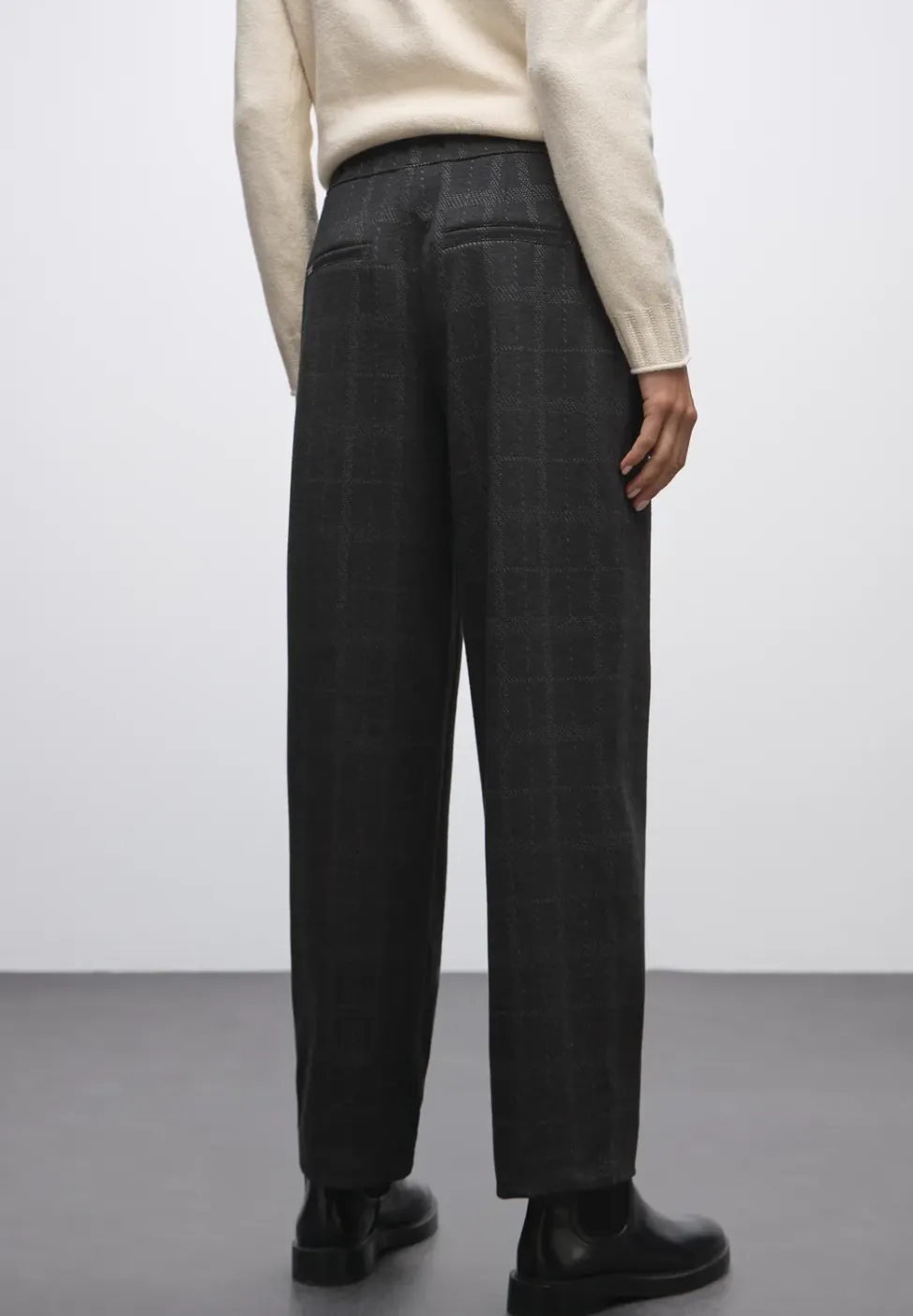 Geruite straight legs broek