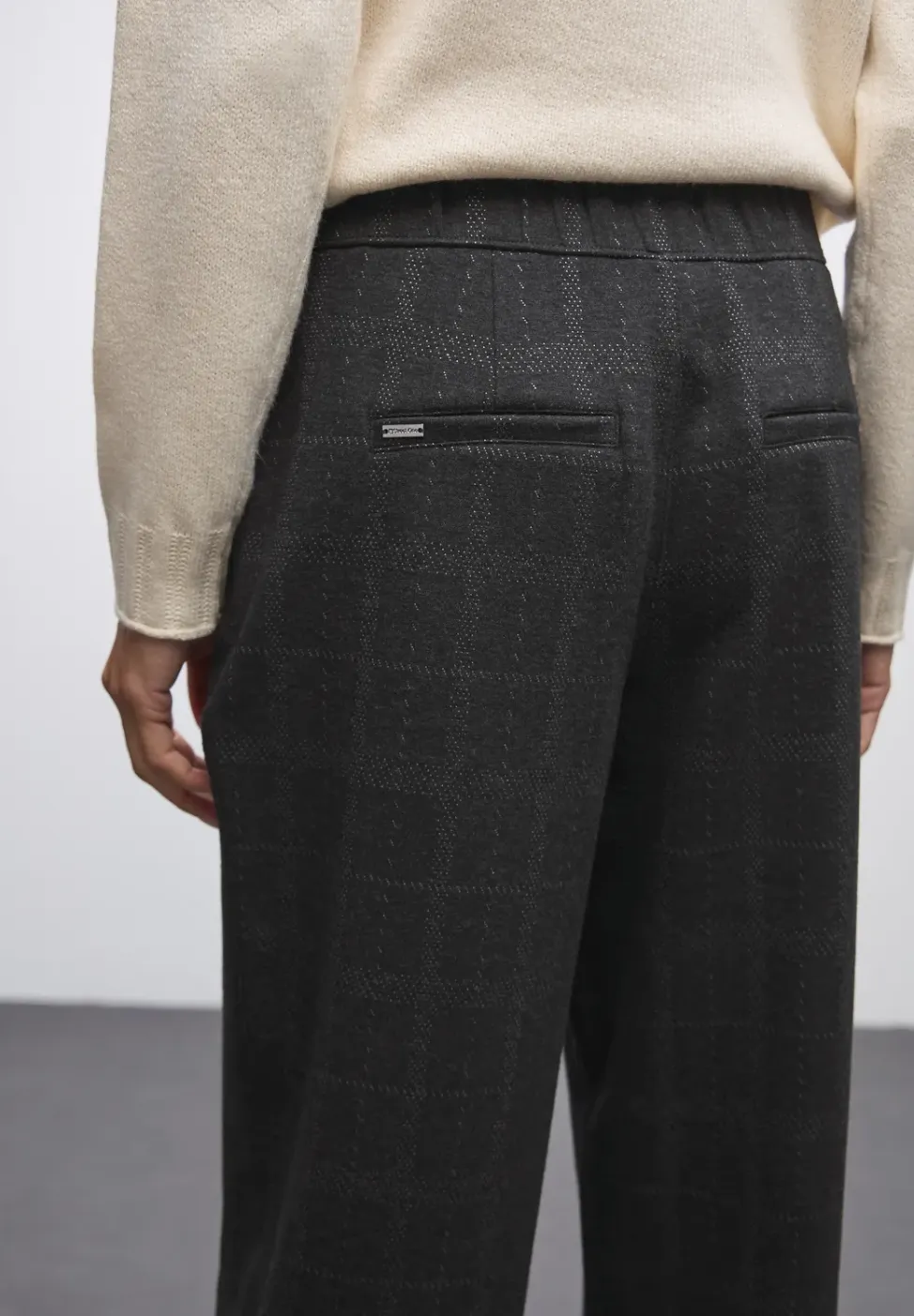 Geruite straight legs broek