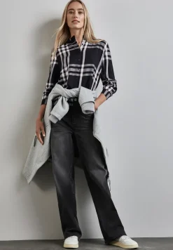Geruite blouse met ruches