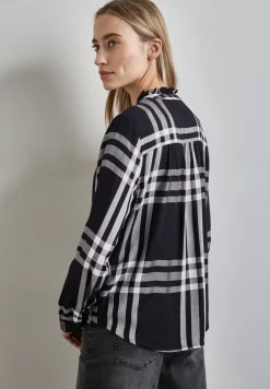 Geruite blouse met ruches