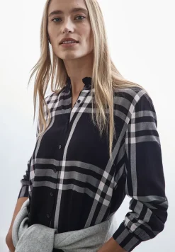 Geruite blouse met ruches