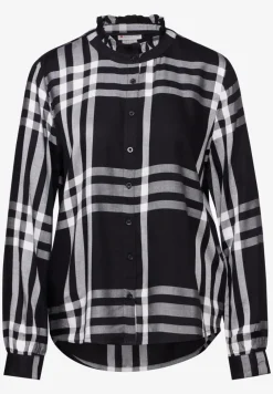 Geruite blouse met ruches