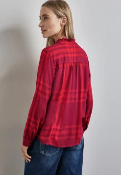 Geruite blouse met ruches