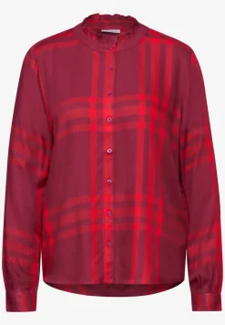 Geruite blouse met ruches