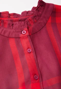 Geruite blouse met ruches
