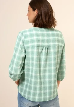 Geruite blouse met structuur