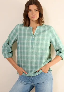 Geruite blouse met structuur