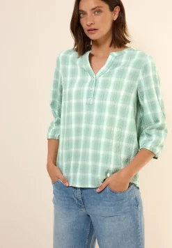 Geruite blouse met structuur