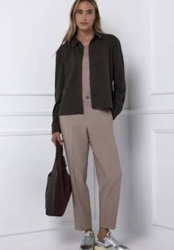 Geruite jacquard overhemdblouse