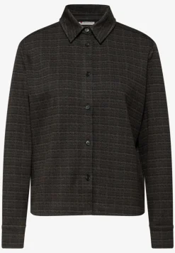 Geruite jacquard overhemdblouse