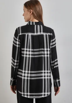 Geruite lange blouse