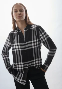 Geruite lange blouse