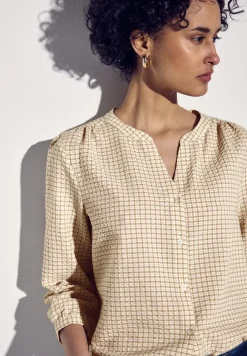 Geruite seersucker blouse