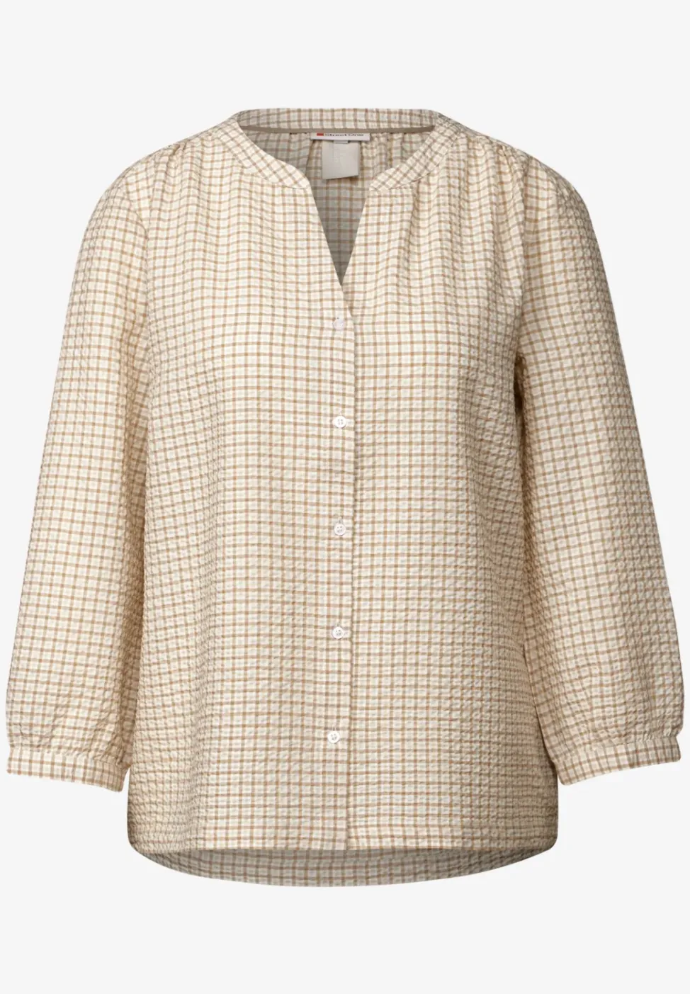 Geruite seersucker blouse
