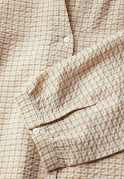 Geruite seersucker blouse