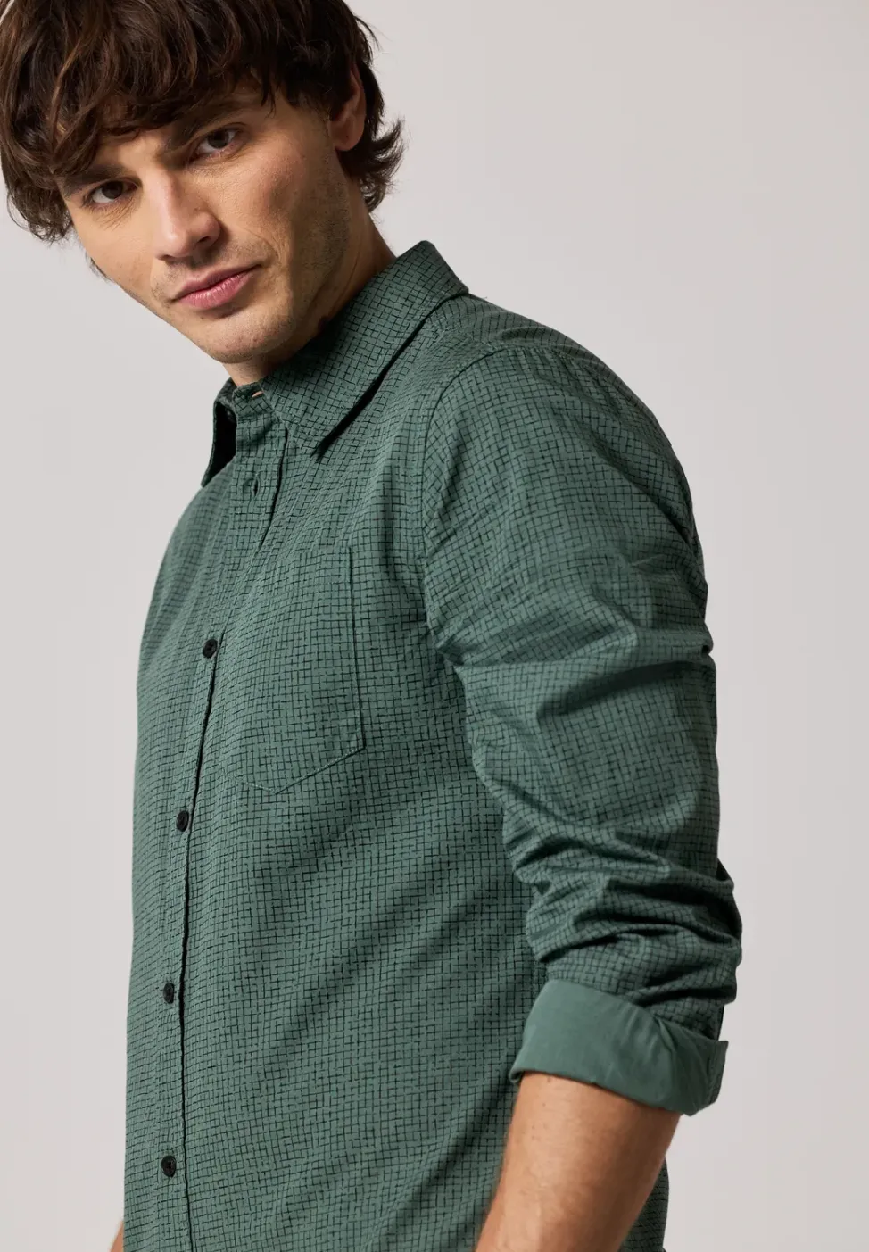 Geruit slim fit overhemd