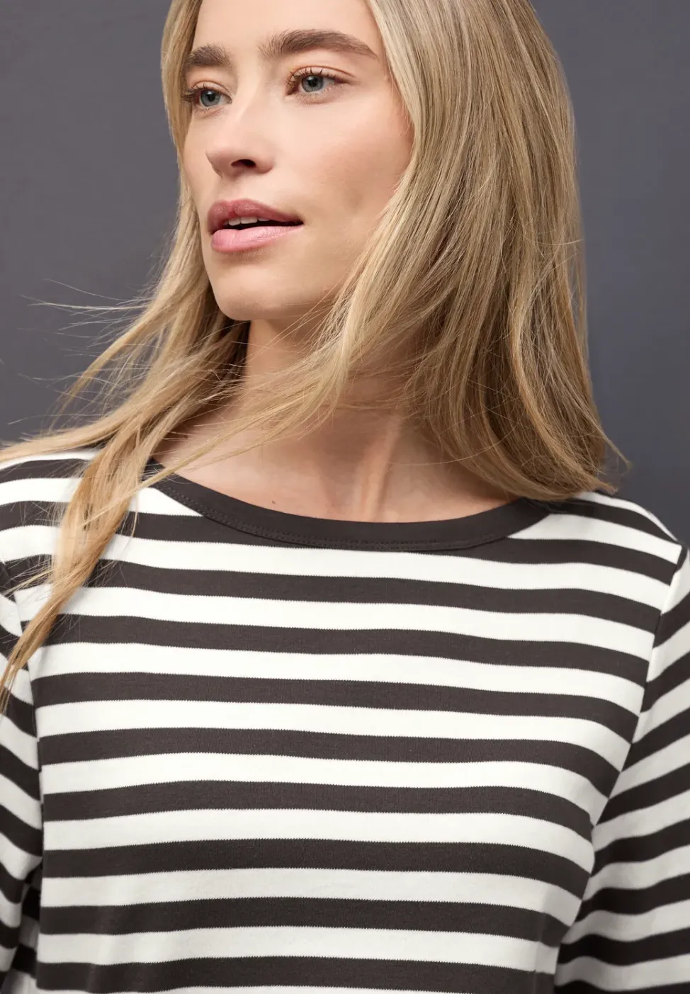 Gestreept boothals shirt