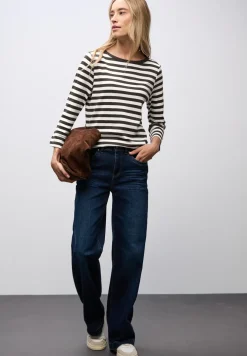 Gestreept boothals shirt