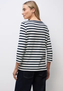Gestreept boothals shirt