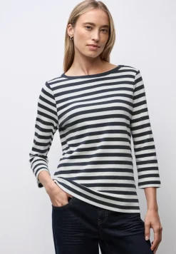 Gestreept boothals shirt