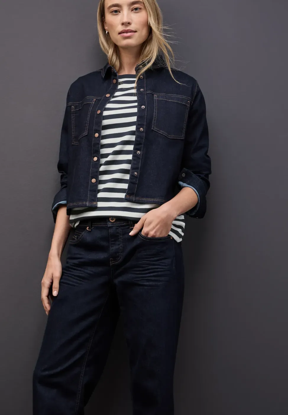 Gestreept boothals shirt