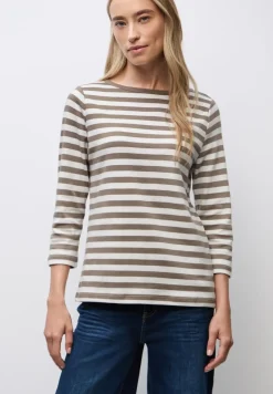 Gestreept boothals shirt