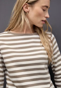 Gestreept boothals shirt