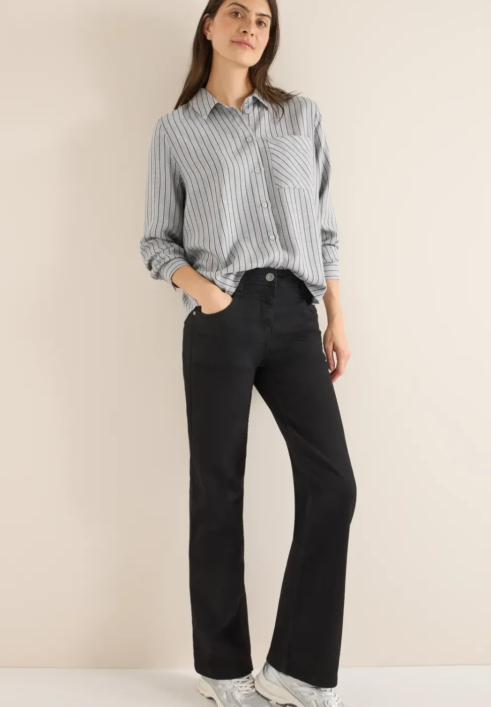 Gestreept flanellen overhemd blouse