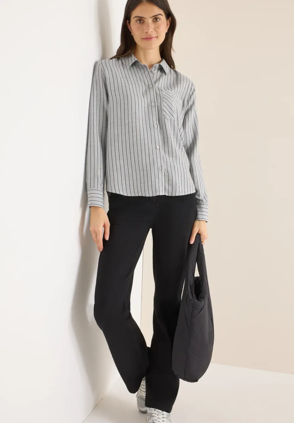Gestreept flanellen overhemd blouse