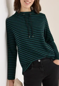 Gestreept funnelneck shirt