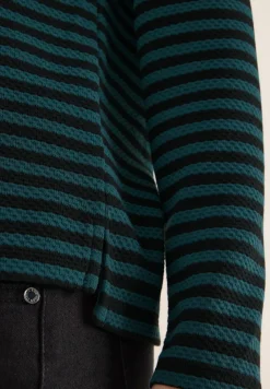 Gestreept funnelneck shirt