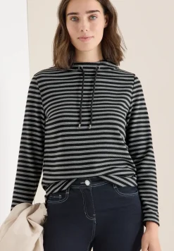Gestreept funnelneck shirt