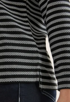 Gestreept funnelneck shirt