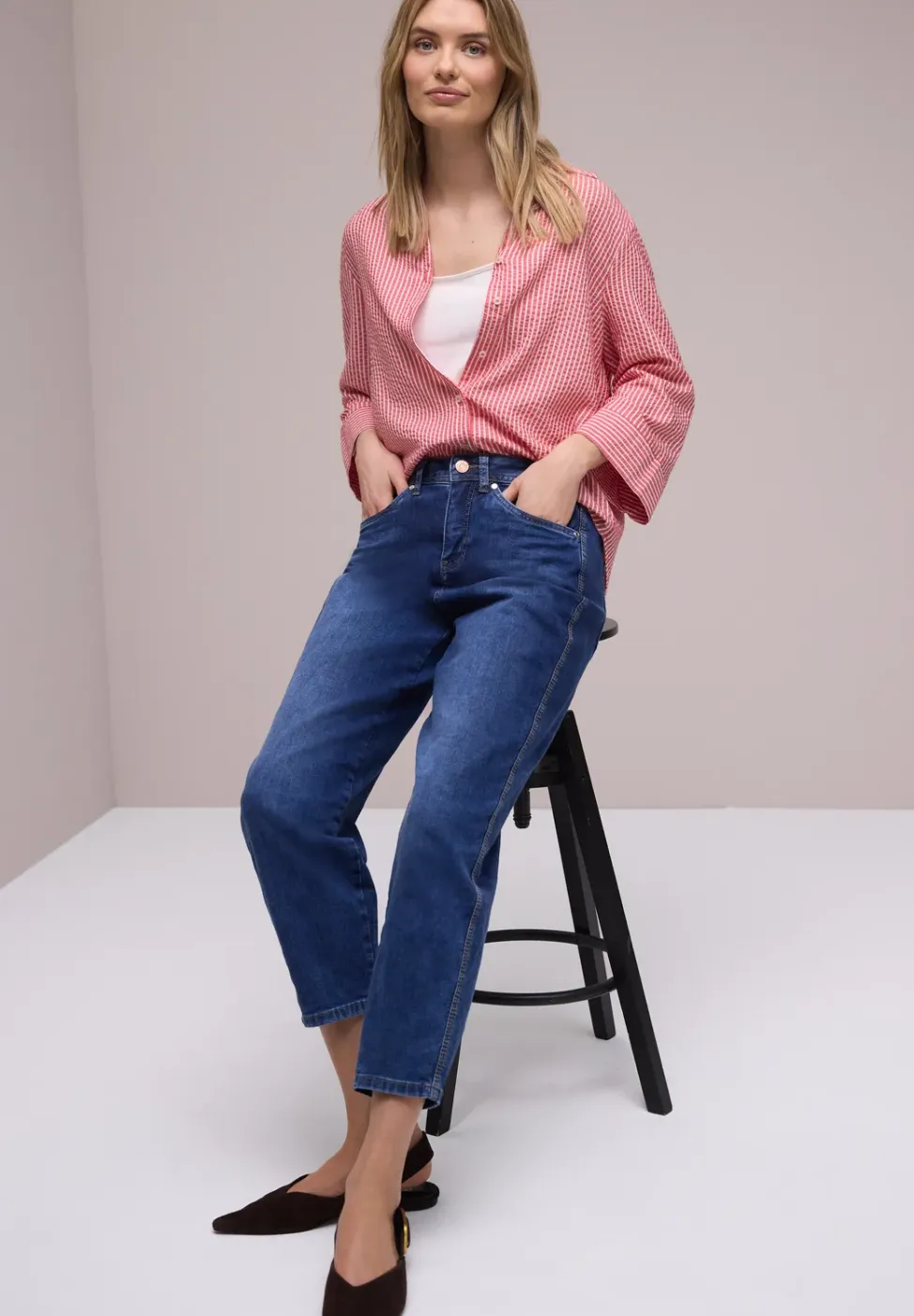 Gestreept overhemd blouse