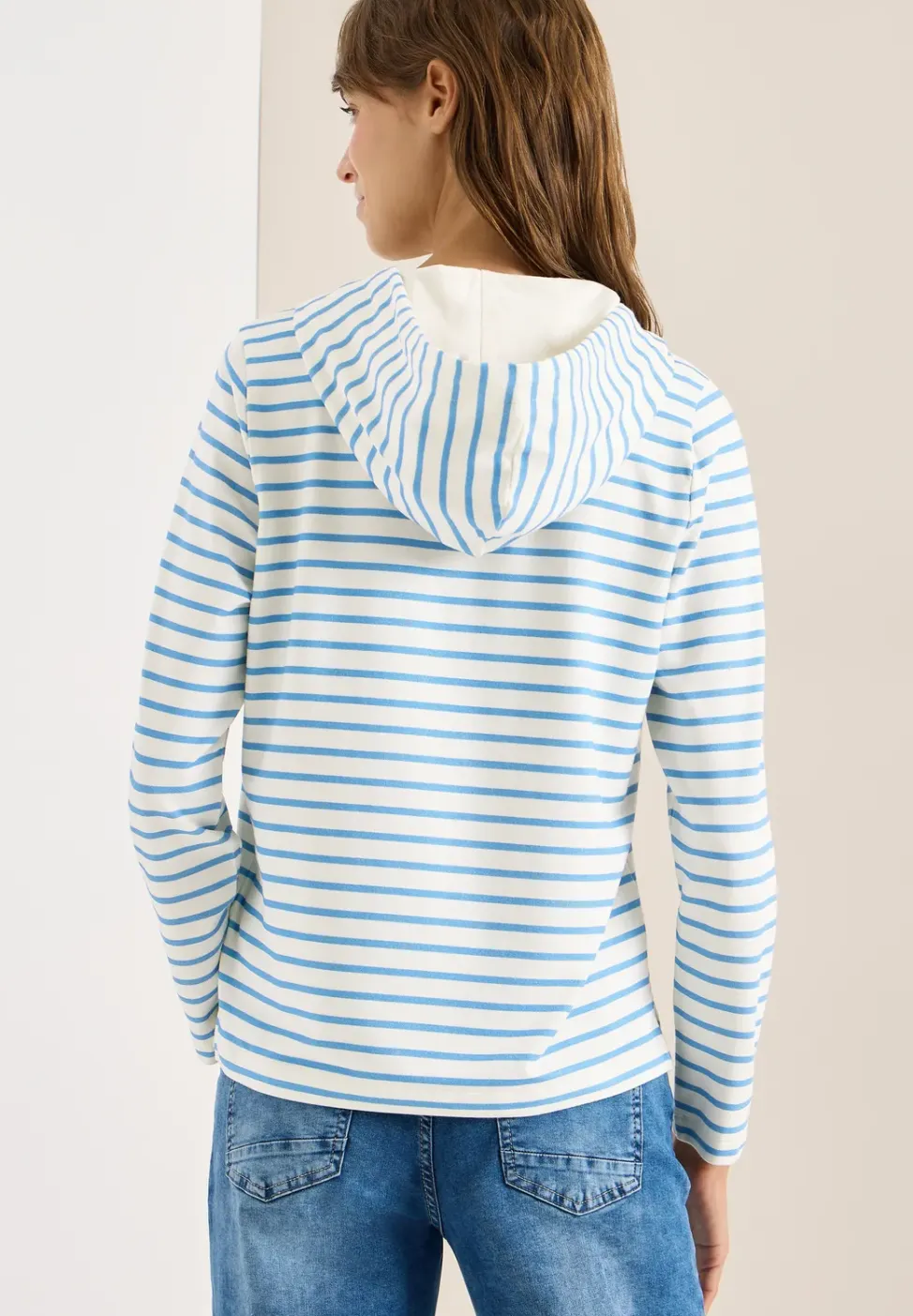 Gestreept shirt met capuchon