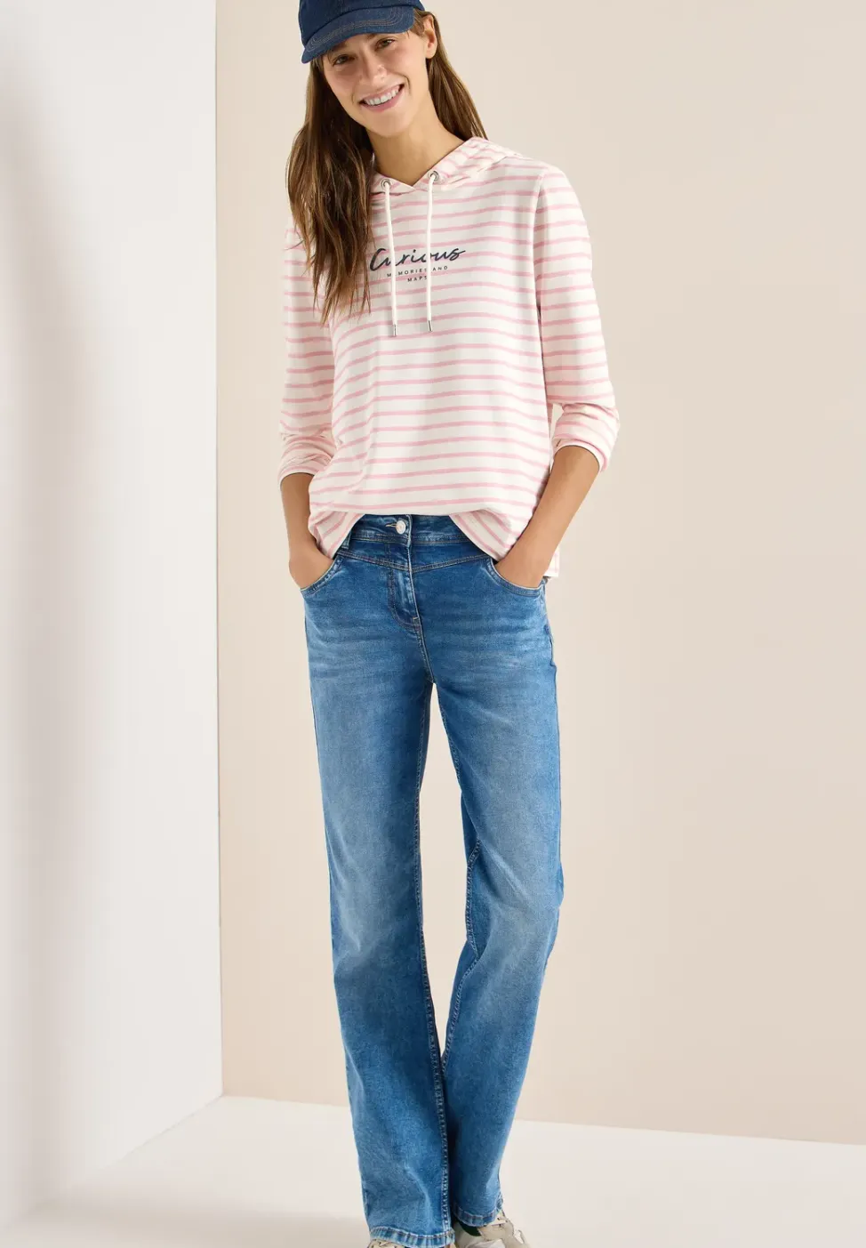 Gestreept shirt met capuchon