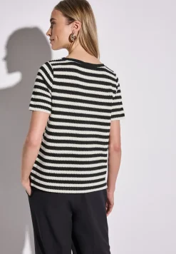 Gestreept shirt met gebreide look